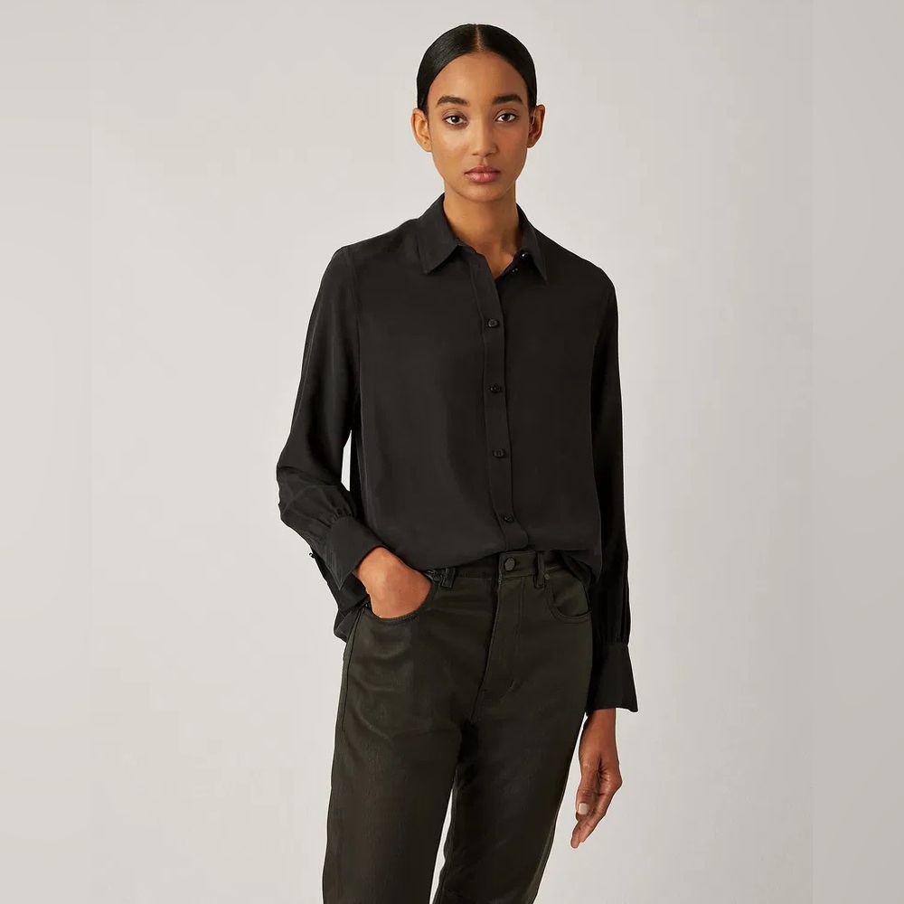 [s] TRUSSARDI Blouse silk black office casual timeless luxury